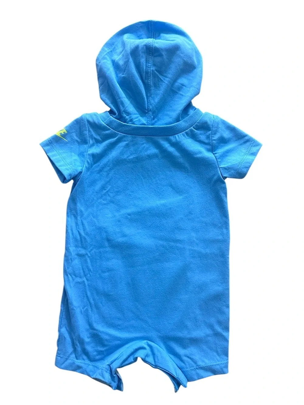 Nike Baby Boys Hooded Romper Size 3 Months Blue Neon Logo NWT One Piece